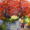 Red Leaves - Vietnamese Oil Painting by Artist Lam Duc Manh