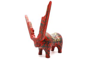 Red Reindeer II - Vietnamese Lacquer Artworks by Artist Nguyen Tan Phat