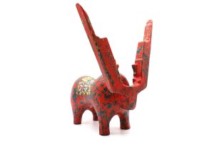 Red Reindeer II - Vietnamese Lacquer Artworks by Artist Nguyen Tan Phat