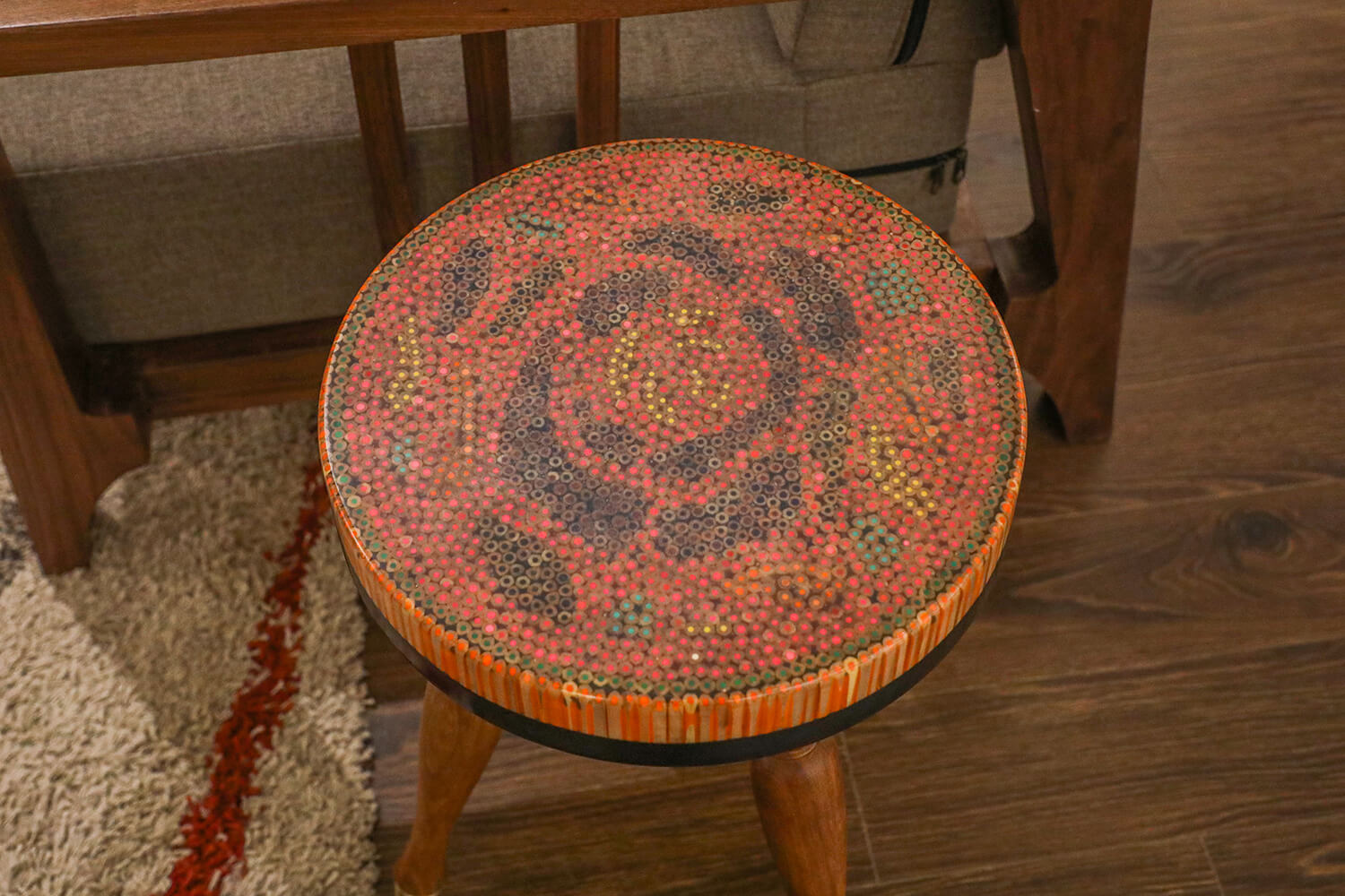 Rose Garden VI Colored-pencil Coffee Table