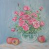 Roses & Apples - Vietnamese Acrylic Painting by Artist Nguyen Lam