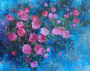 Roses IV - Vietnamese Oil Paintings Flower by Artist An Dang