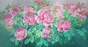 Roses IX - Vietnamese Oil Paintings Flower by Artist An Dang