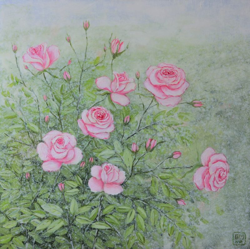 Roses - Vietnamese Acrylic Painting by Artist Nguyen Lam