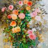 Roses XI - Vietnamese Oil Painting Flower by Artist An Dang