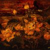 Lotus in the Night - Vietnamese Lacquer Painting by Artist Giap Van Tuan
