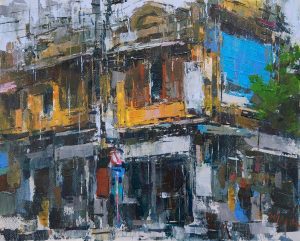 Small Street II - Vietnamese Oil Painting by Artist Pham Hoang Minh