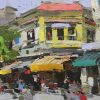 Small Street V - Vietnamese Oil Painting by Artist Pham Hoang Minh