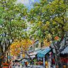 Spring Comes to Hanoi I - Vietnamese Oil Painting by Artist Giap Van Tuan