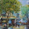 Spring Comes to Hanoi II - Vietnamese Oil Painting by Artist Giap Van Tuan