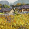 Spring Comes to My Village II - Vietnamese Oil Painting by Artist Lam Duc Manh