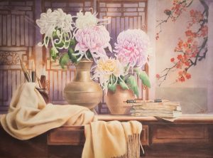 Spring Expectation - Vietnamese Watercolor Painting by Artist Nguyen Lam