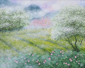 Spring Garden - Vietnamese Acrylic Painting by Artist Nguyen Lam