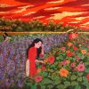 Spring Sunlight - Vietnamese Lacquer Painting by Artist Nguyen Tuan Anh