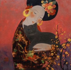 Springday II - Vietnamese Lacquer Painting by Artist Dang Hien