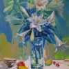 Still Life Lily - Vietnamese Oil Painting by Artist Dinh Dong