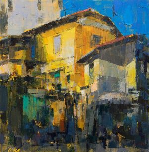 Street Corner I - Vietnamese Oil Painting by Artist Pham Hoang Minh