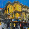 Small Street III - Vietnamese Oil Painting by Artist Pham Hoang Minh
