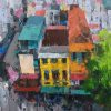 Street Corner IV - Vietnamese Oil Painting by Artist Pham Hoang Minh