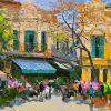 Street Corner V - Vietnamese Oil Painting by Artist Pham Hoang Minh