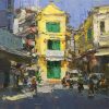 Street Corner VII - Vietnamese Oil Painting by Artist Pham Hoang Minh
