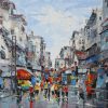 Street after Rain II - Vietnamese Oil Painting by Artist Giap Van Tuan