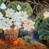 Summer Night - Vietnamese Lacquer Painting by Artist Chau Ai Van