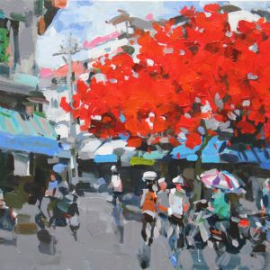 Summer in Hanoi Street Corner, Best Vietnam Art Gallery