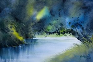 Little Creek - Watercolor Painting By Artist Dinh Duc