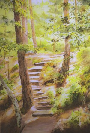 Light On The Road - Watercolor Painting By Artist Dinh Duc