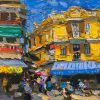 Ta Hien Street I - Vietnamese Oil Painting by Artist Pham Hoang Minh