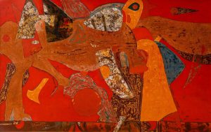 Rebirth - Vietnamese Lacquer Painting by Artist Tran Tien Thanh
