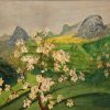 Northwest Blooming Season - Vietnamese Lacquer Painting by Artist Le Khanh Hieu