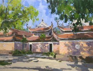 Tay Phuong Pagoda - Vietnamese Oil Paintings by Artist Pham Hoang Minh