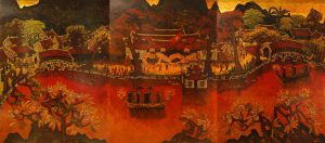 Thay Pagoda - Vietnamese Lacquer Paintings by Artist Ngo Ba Cong