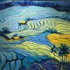 The Blue Plateau - Vietnamese Oil Painting Landscape by Artist Minh Chinh