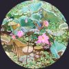 The Five Lotuses Vietnamese Lacquer painting by Artist Nguyen Xuan Viet