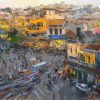 The Flow of Street - Vietnamese Oil Painting by Artist Pham Hoang Minh