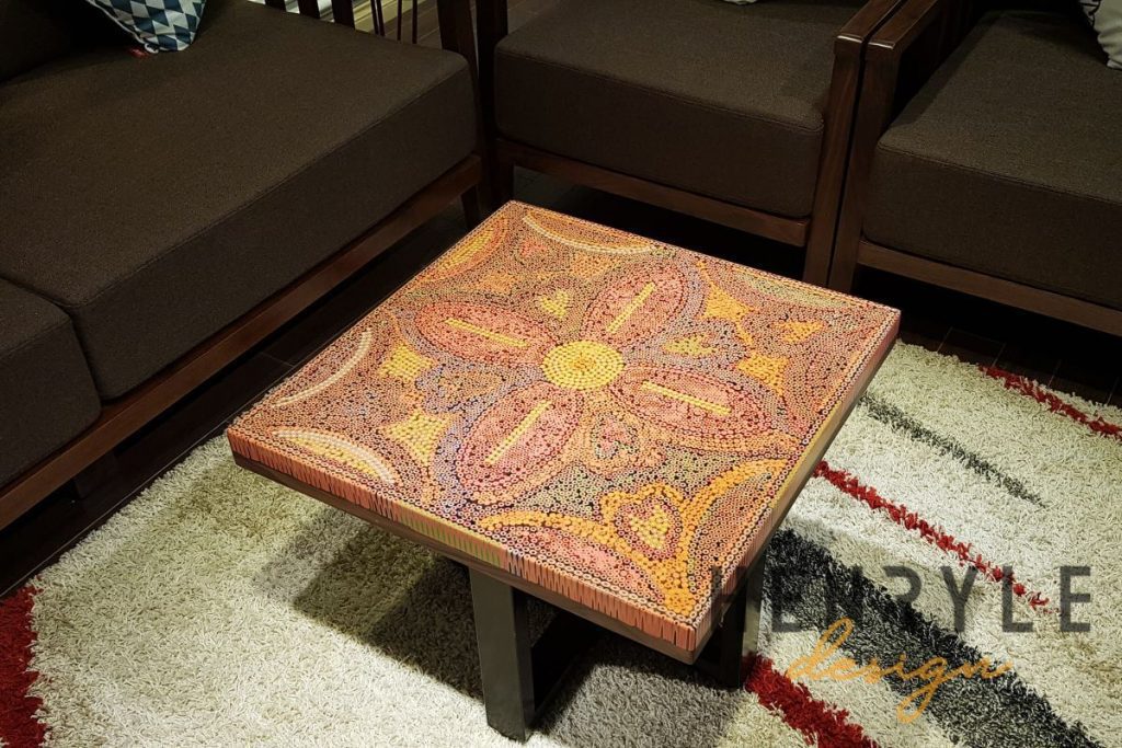 The Jungle Flame Colored-Pencil Coffee Table