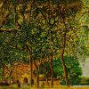 The Love of Land & Trees II - Vietnamese Lacquer Painting by Artist Giap Van Tuan