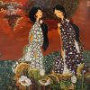 The Love of Summer - Vietnamese Lacquer Painting by Artist Tran Thieu Nam