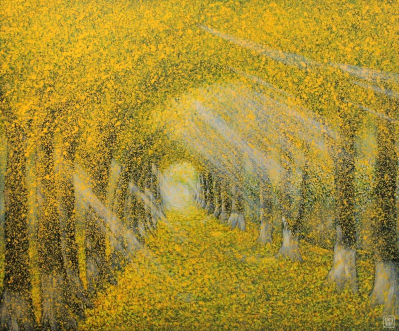 The Season Of Falling Leaves Vietnamese acrylic painting by artist Nguyen Lam