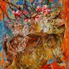 The Street of Spring - Vietnamese Oil Painting by Artist Nguyen Hong Giang