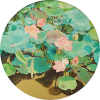 The Five Lotuses V Vietnamese Lacquer Painting By artist Nguyen Xuan Viet