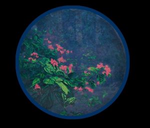 Bleeding Heart Vine - Vietnamese Lacquer Painting by Artist Nguyen Thanh Chung