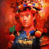 Ha Nhi Young Women - Acrylic Painting by Artist Hoang Hoan