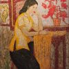 Young Lady - Vietnamese Lacquer Painting by Artist Le Khanh Hieu