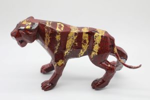 Tiger XI - Vietnamese Lacquer Artworks by Artist Nguyen Tan Phat