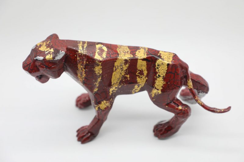 Tiger XI - Vietnamese Lacquer Artworks by Artist Nguyen Tan Phat