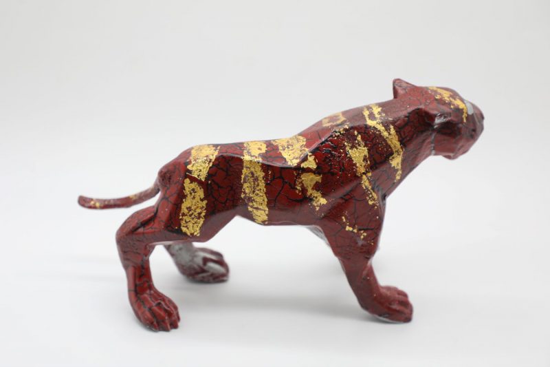 Tiger XI - Vietnamese Lacquer Artworks by Artist Nguyen Tan Phat